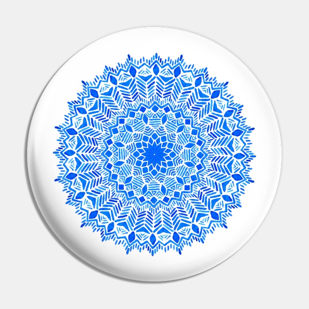 Blue Mandala | Giant snowflake Pin by foxeyedaisy