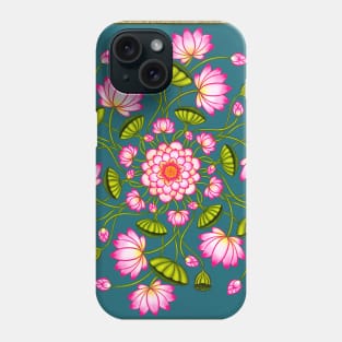 Spiral bloom of lotuses Phone Case