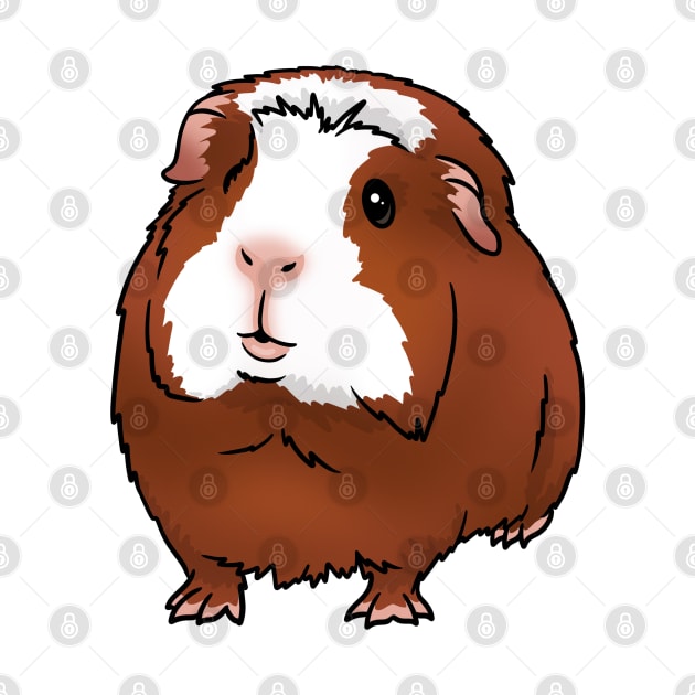 Red with White Face Crested Guinea Pig by Kats_guineapigs