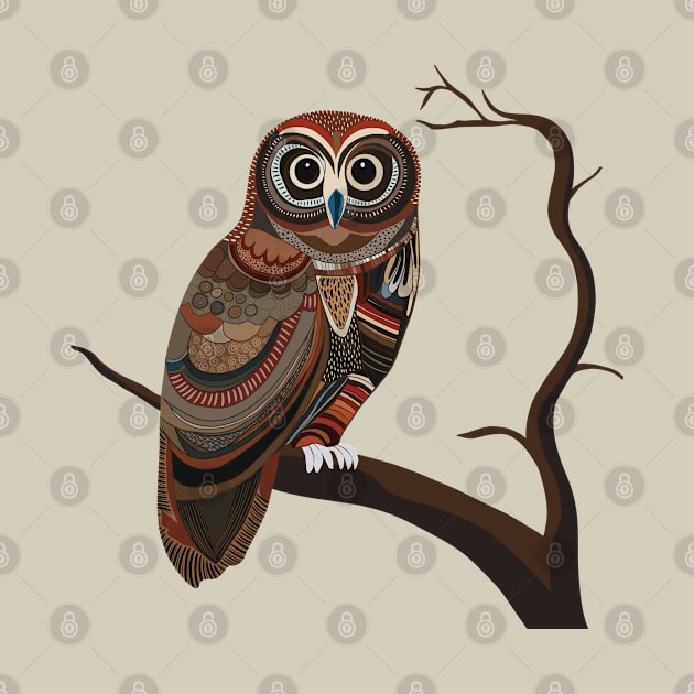 Earthy Patterned Owl by Suneldesigns