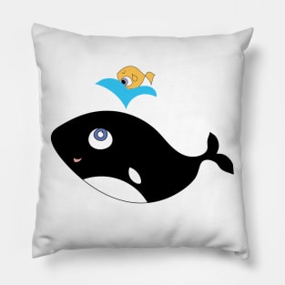 Whale versus Fish Pillow