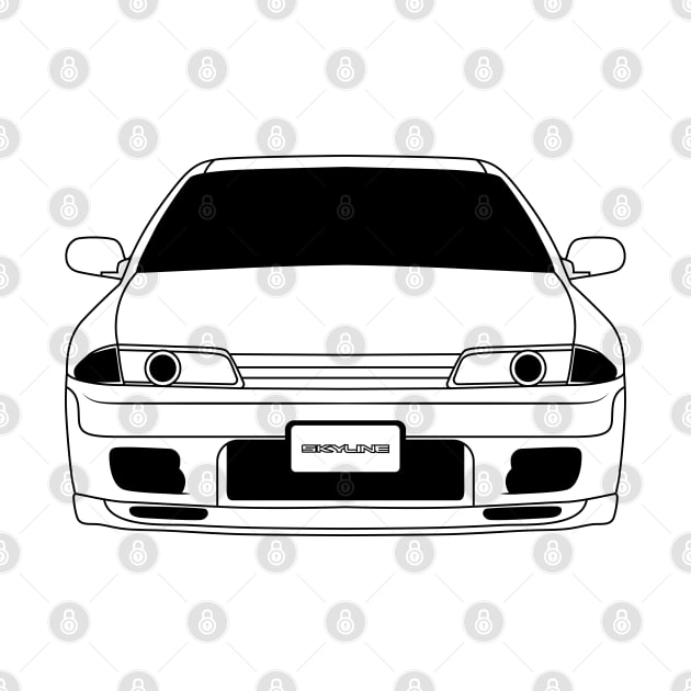 Nissan Skyline GTR R32 Black Outline by kindacoolbutnotreally