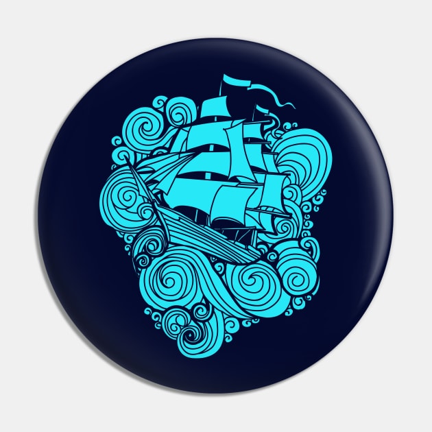 Swirling Seas & Ship Shape Pin by machmigo