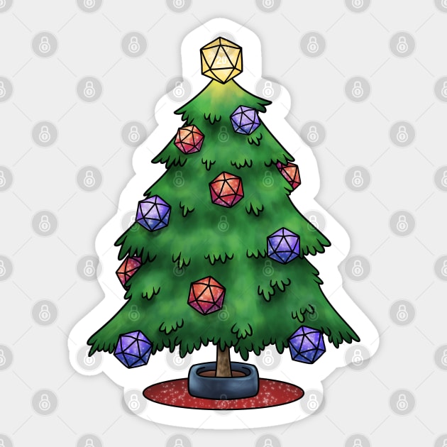 D20 Dice Christmas Tree - Dnd Christmas Tree - Sticker