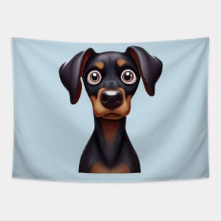 Adorable Doberman Puppy Graphic Design Tapestry