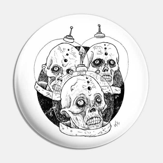 Astro Zombies (Black print) Pin by Bloody Savage