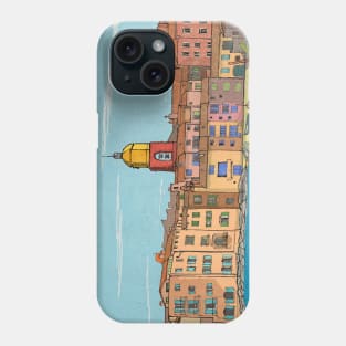 Harbour View St Tropez France Retro Inspired Style Illustration Phone Case