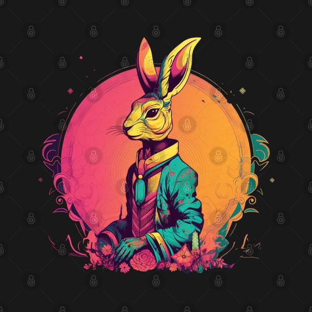 Anthropomorphic bunny, pop art by Salogwyn