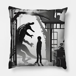 Alligator Shadow Silhouette Anime Style Collection No. 99 Pillow
