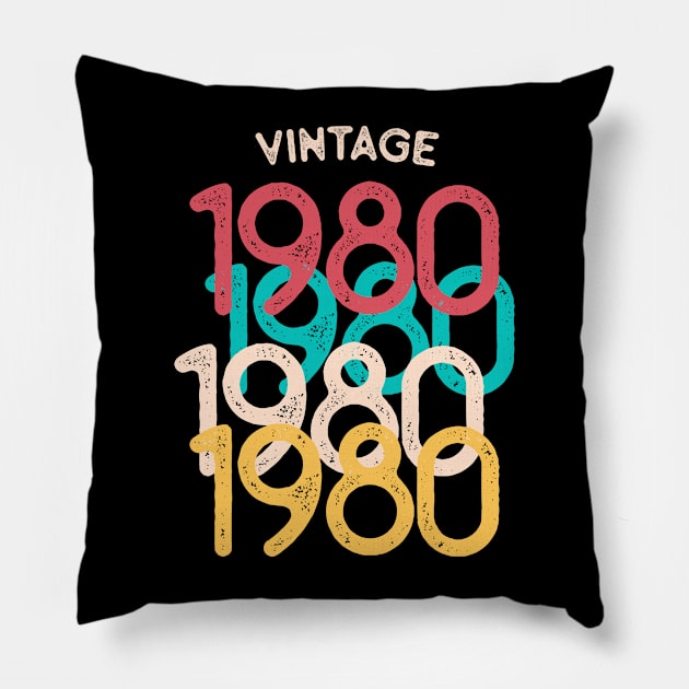 42 Year Old Gift Vintage 1980 42nd Birthday Gift for Women Pillow by OldyArt