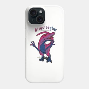 Bilociraptor (text) (scaled) - Bisexual Pride Phone Case