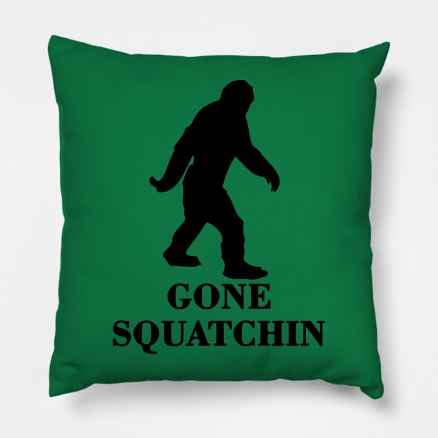 Bigfoot Sasquatch Cryptid Gone Squatchin Pillow by Tatted_and_Tired