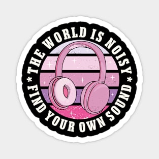 Music Lovers Headphones Retro Sunset Woman Magnet