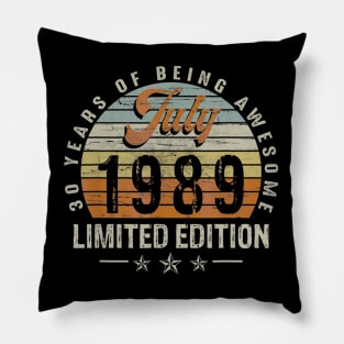 Born July 1989 Limited Edition 31th Birthday Pillow