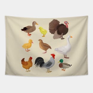 Poultry illustration Tapestry