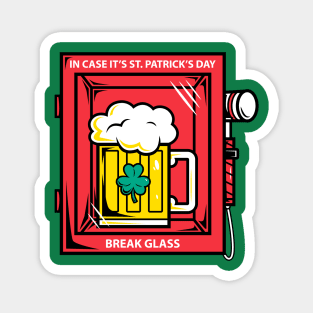 In Case of St .Patrick's Day Beal Glass Magnet