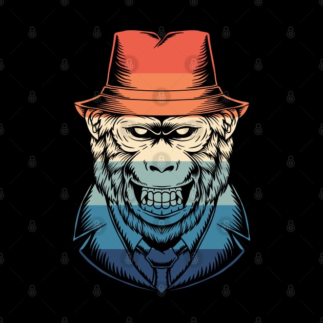 Retro Gorilla Detective by Dojaja