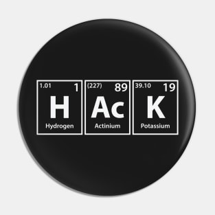 Hack (H-Ac-K) Periodic Elements Spelling Pin