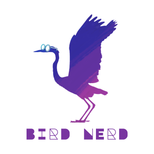 Bird Nerd Great Blue Heron Wearing Glasses T-Shirt