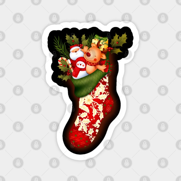 Christmas Socks Magnet by SAN ART STUDIO 