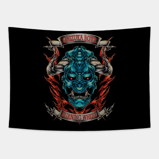 BIKER ONIZUKA BOYS Tapestry by TOSSS LAB ILLUSTRATION