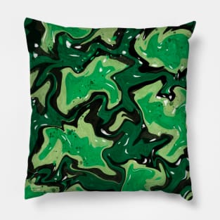 Bright military camo pattern with squiggly lines Pillow