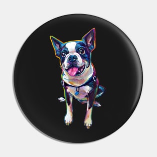 Cute BOSTON TERRIER WITH TONGUE Sticker by Robert Phelps Pin