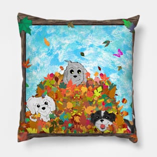 Autumn Dogs of Three Pillow