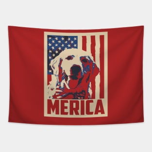 Golden Retriever Merica 4th Of July Tapestry