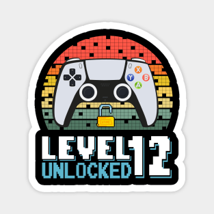 Level 12 Unlocked Vintage Retro Gaming Magnet