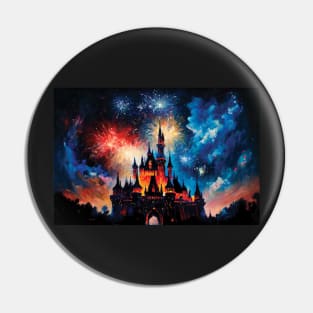 Enchanted Castle Night Sky Art Pin