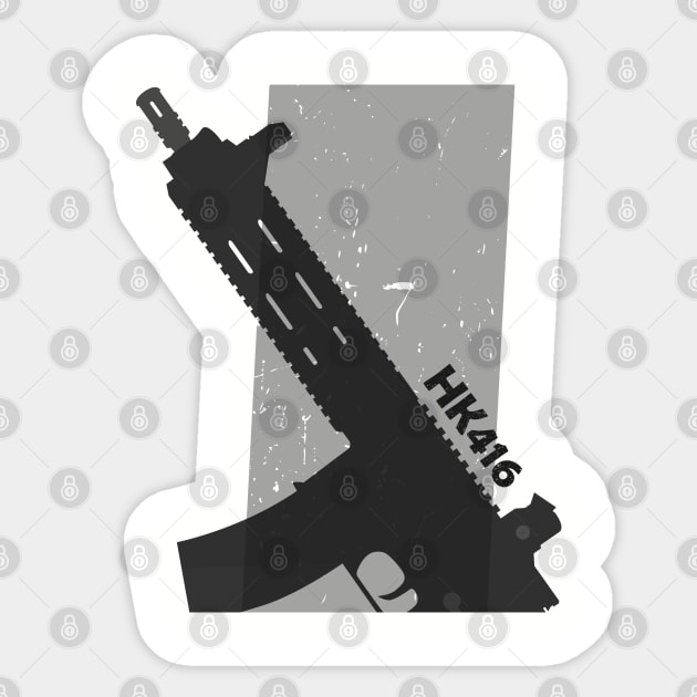 HK416 Rifle Minimalist Vector – Tactical Firearm Illustration - Hk416 ...