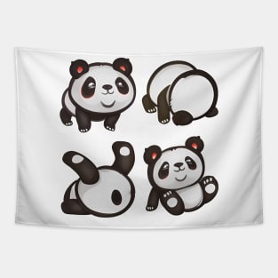 Cute Panda Bear Rolling Tapestry