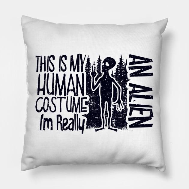 Alien Silhouette Pillow by Tesszero