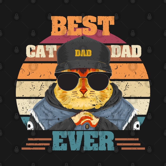 Best Cat Dad Vintage Ever by tee4ever