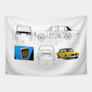 1971 Triumph Dolomite Blueprint Tapestry