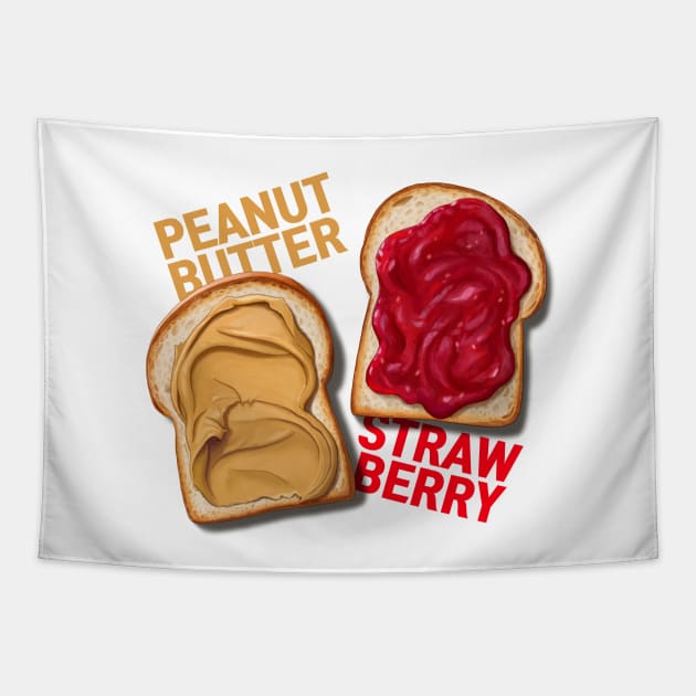 Peanut Butter and Jelly Sandwich Tapestry by XIHANATION