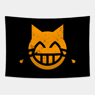 Tears of Joy Grunge Cat Emoji Tapestry
