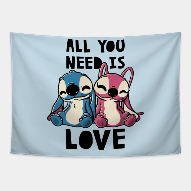 All You Need Is Love Cute Lover Gift Tapestry by eduely