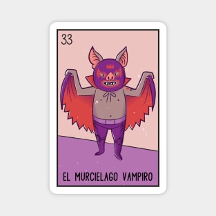 El Murciélago Vampiro // Mexican Luchador Vampire Bat Loteria Card Magnet