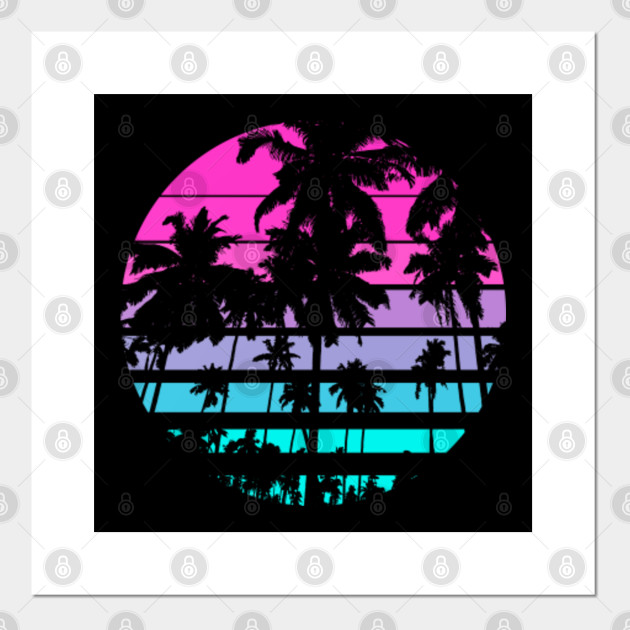 Retro Eighties 80s 90s Beach Style Design With Palm Trees Design Retro Vaporwave 80s 90s Beach Style Posters And Art Prints Teepublic teepublic
