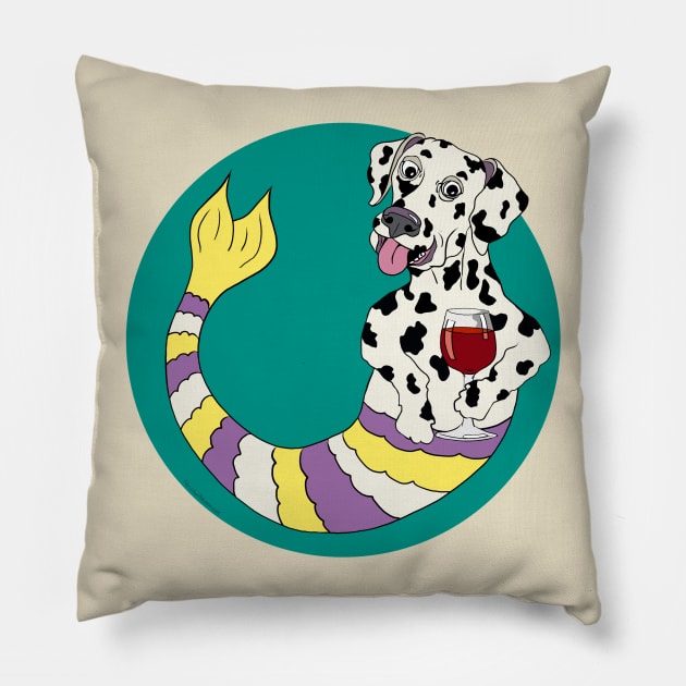 Dexter the Dalmatian Pillow by abrushwithhumor