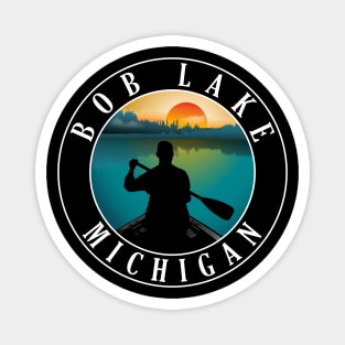 Bob Lake Canoeing Michigan Sunset Magnet