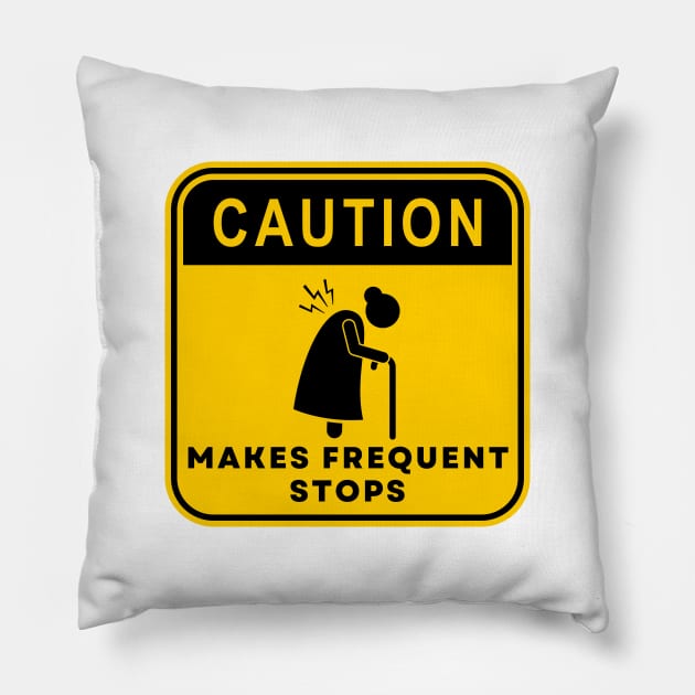 Caution Makes Frequent Stops 01 Pillow by RakentStudios