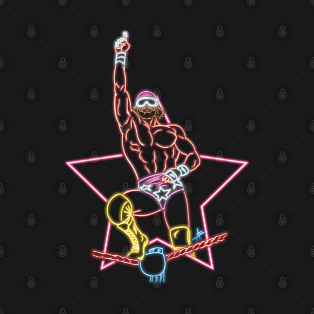 Macho man Top Rope neon by AlanSchell76