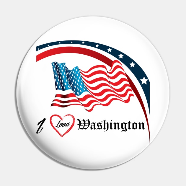 i love washington Pin by Print On Demand✅