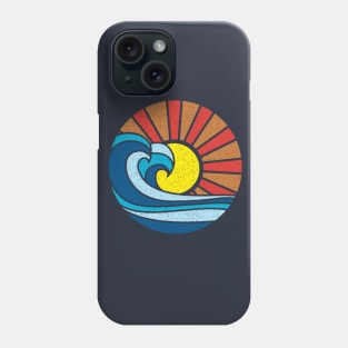 California beach sunrise Waves Illustration Vector design Phone Case