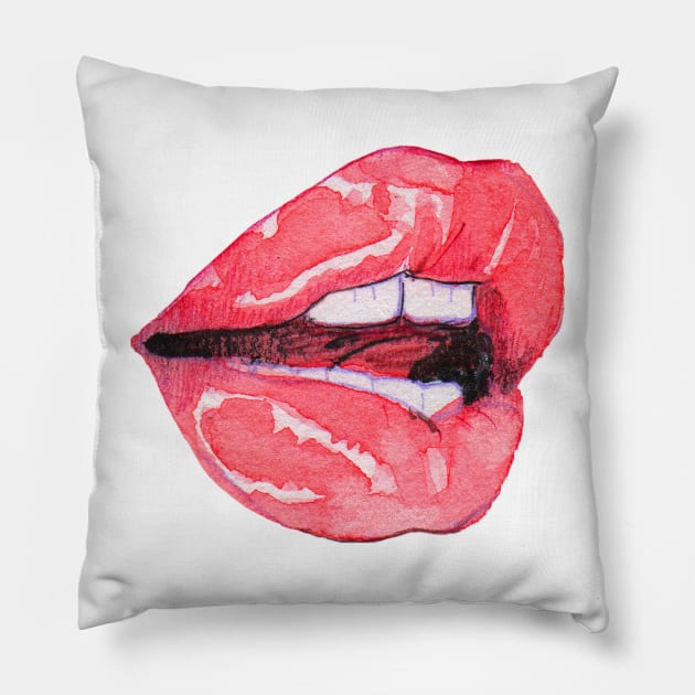 Whisper Lips Pillow by Kenny Routt