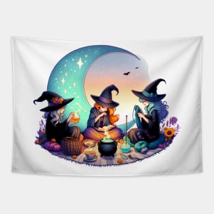 Moonlit Coven Picnic Tapestry