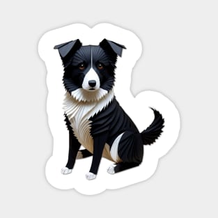 Border Collie Origami Magnet